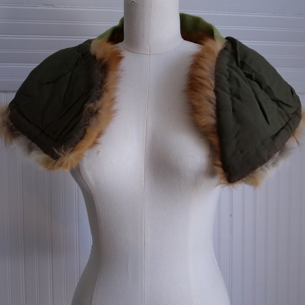 Vintage mid century two tone genuine fox fur collar - Picture 5 of 8